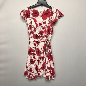 Free People Women Floral Print Ruffled Wrap Dress Size Small B234 -16